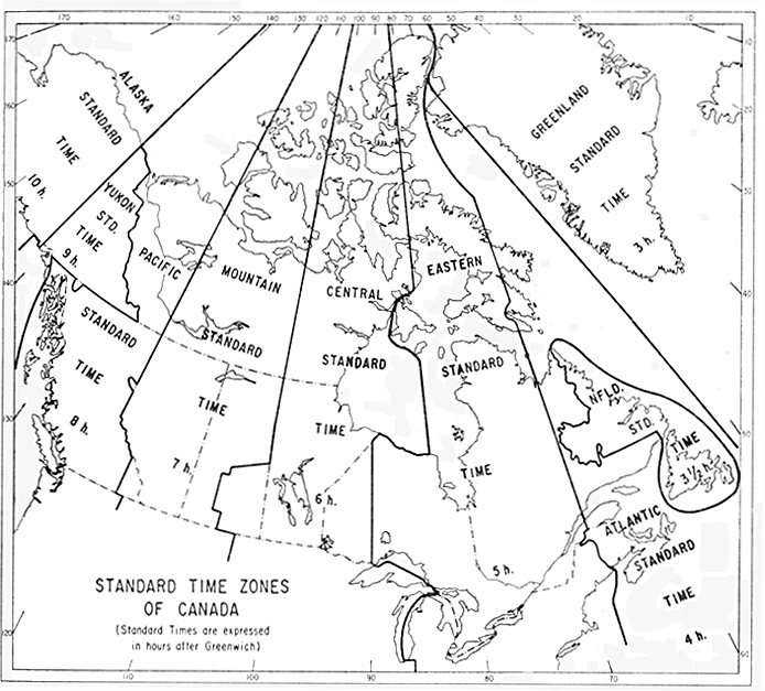 Standard time zones of Canada, 1967