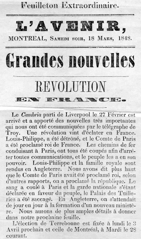 L'Avenir - Grandes nouvelles Révolution En France