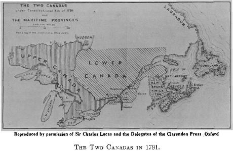 The two Canadas in 1791
