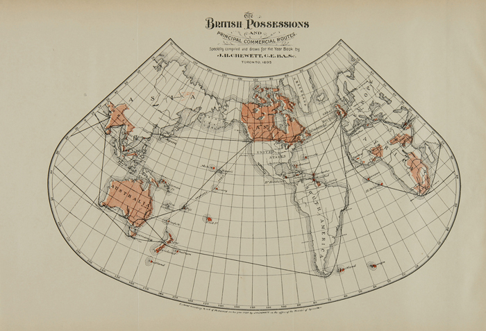 1895 - Les permission britanniques et les pincipales routes comerciales