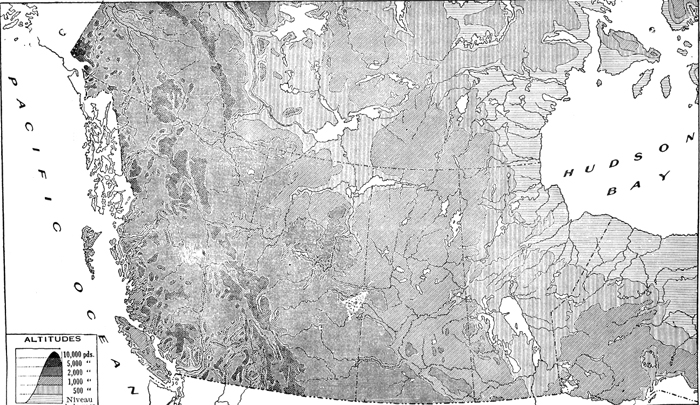 Orographie de l'ouest du Canada, 1927.