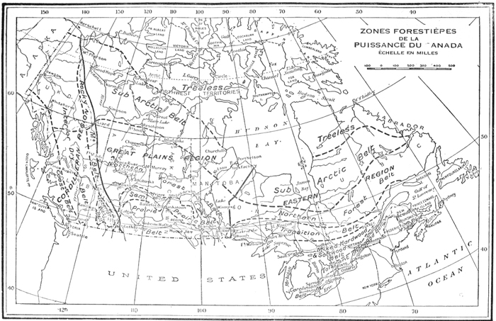 Zones forestières de la puissance du Canada, 1927