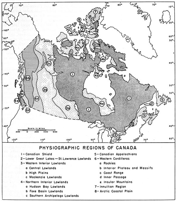 Physiographic regions of Canada, 1957