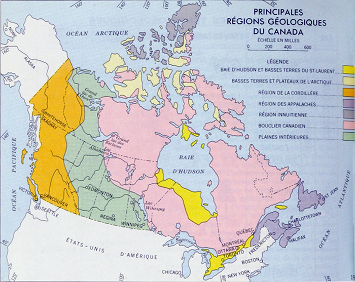 Principales régions géologiques du Canada