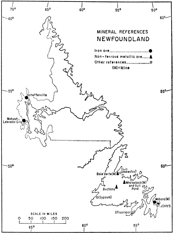 Mineral references in Newfoundland, 1967