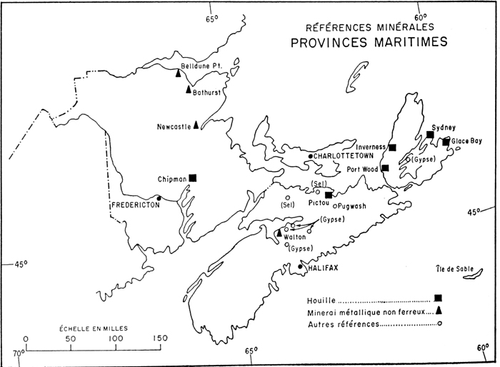 Références minérales des provinces maritimes