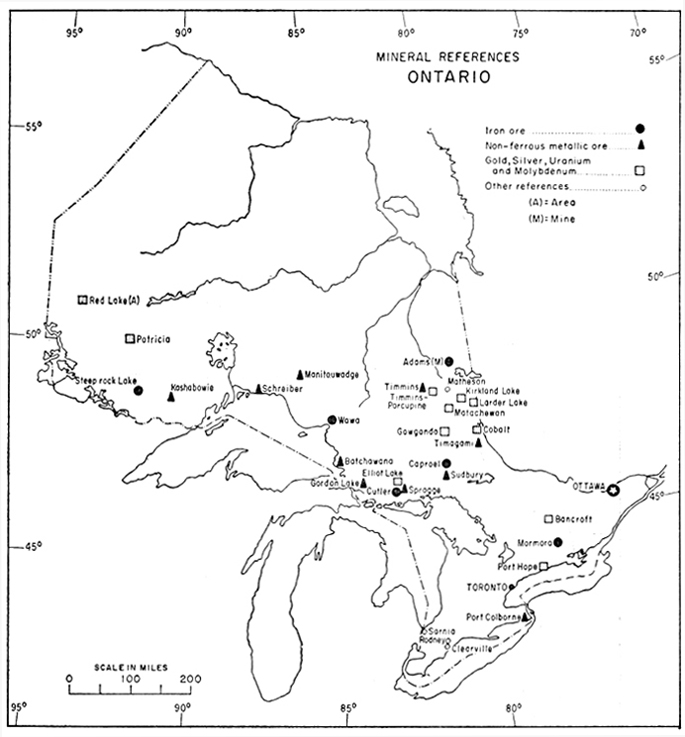 Mineral references in Ontario, 1967