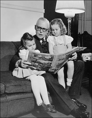 Louis St. Laurent with his grand children at an Easter family gathering