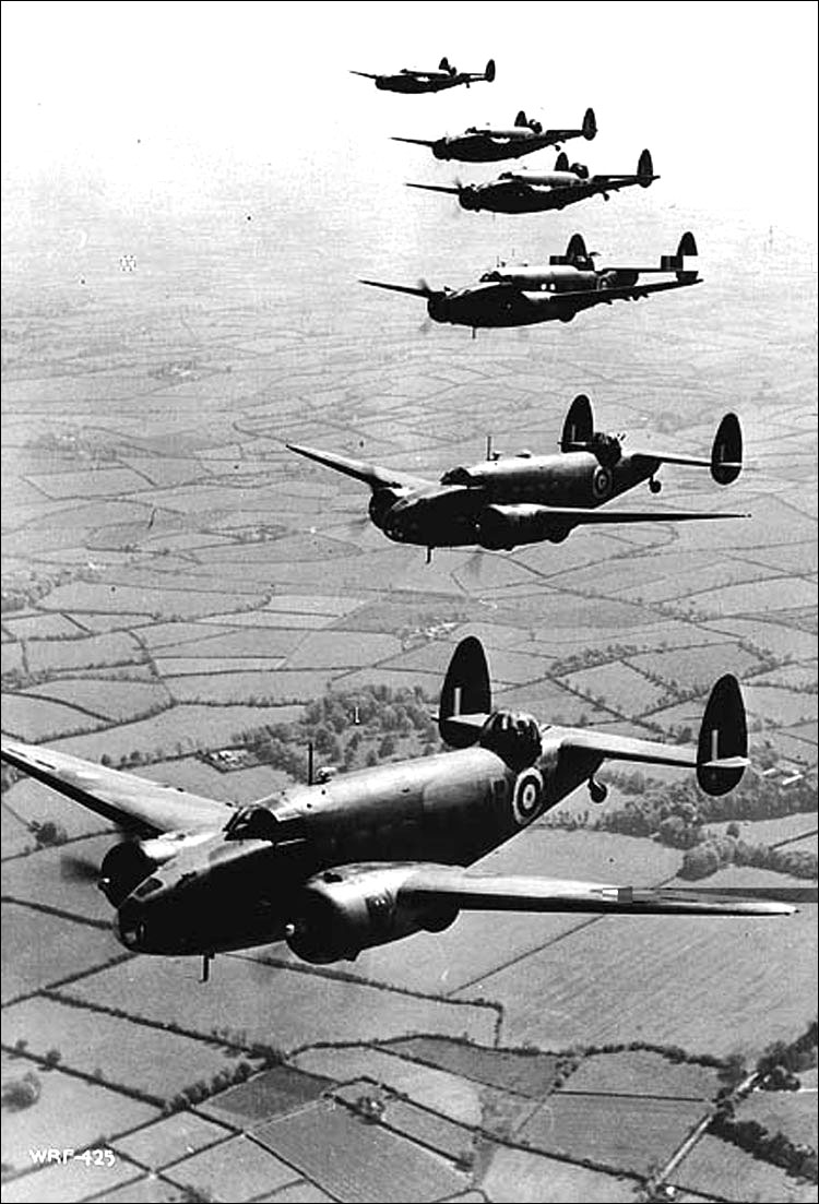 Lockheed Hudson aircraft of the Royal Air Force returning from convoy patrol over the Atlantic Ocean, 1941