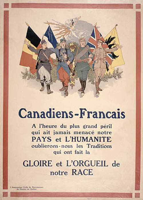 French Canadians. Recruitment campaign, 1917