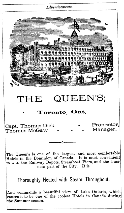 The Queen's Hotel, Toronto, Ontario
