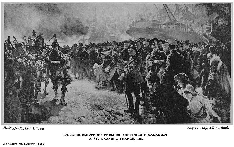 Débarquement des troupes canadiennes à St-Nazaire, France 1915